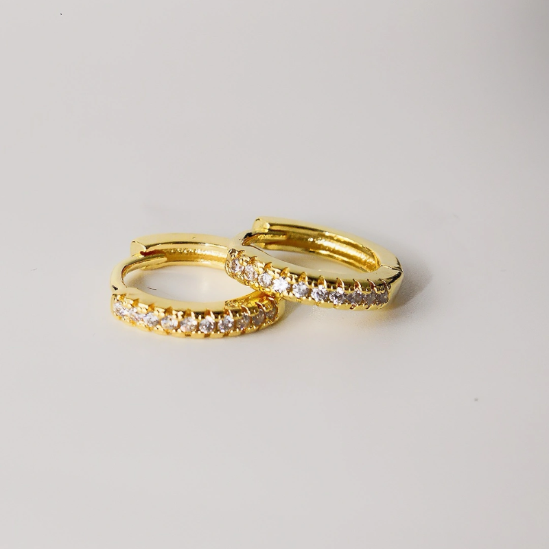 Argola Redonda Fina Zirconias P